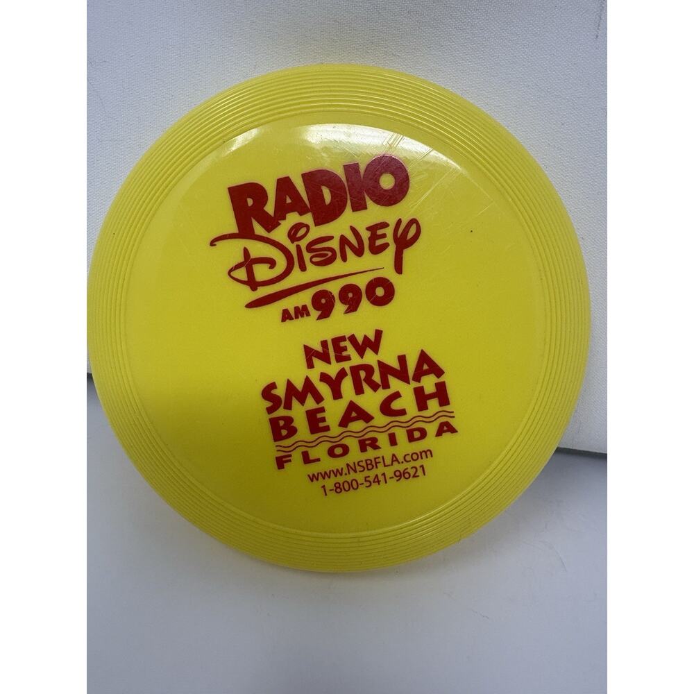 Rare Radio Disney AM 990 Promo Mini Yellow Frisbee New Smyrna Beach Florida